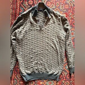 Luchiano Visconti Textured Gray and Blue Sweater